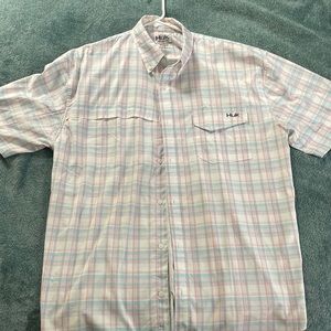 Huk. Size XXL. White with pink and light blue stripes.